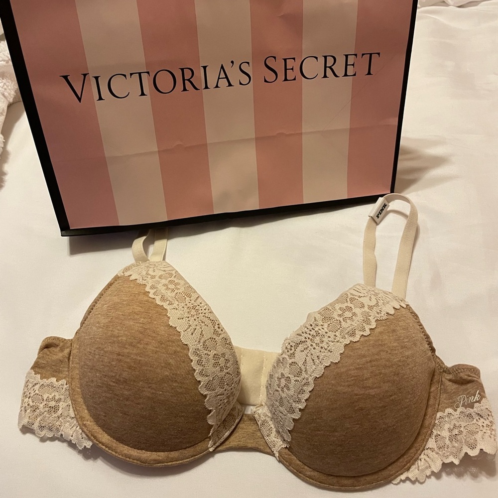 Victoria's Secret Tan Lace Bra 32b